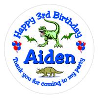 Childrens Birthday Dinosaur Label