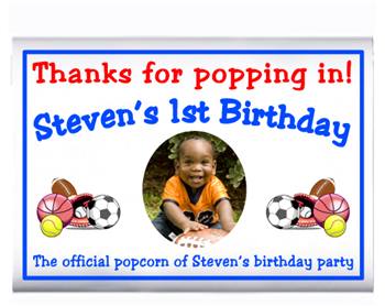 Childrens Birthday Photo Sports Popcorn