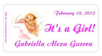 Birth Announcement Sleeping Baby Label