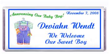 Birth Announcement Overalls Candy Bar