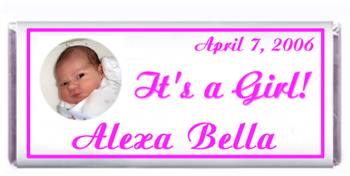 Birth Announcement Photo Candy Bar