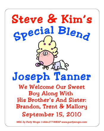 Birth Announcement Cartoon Baby Label