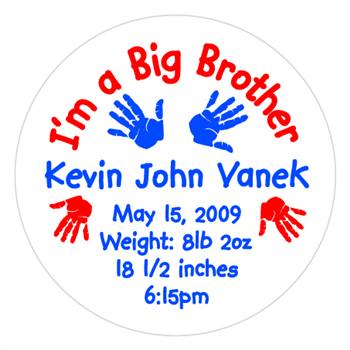 Birth Announcement Big Brother Hands Lollipop