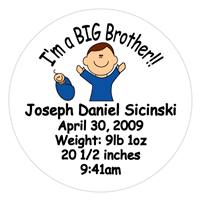 Birth Announcement Cartoon Boy Label