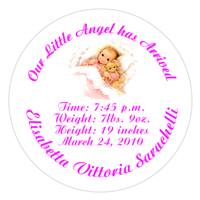 Birth Announcement Baby Sleeping Label