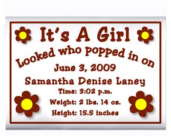 Birth Announcement Daisy Dots Popcorn