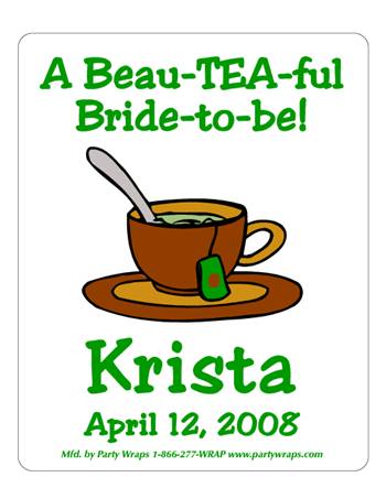 Bridal Shower Tea Cup Label