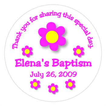 Christening Daisy Dot Label