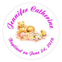 Christening Crawling Baby Label