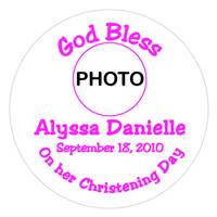 Christening Girl Photo Label