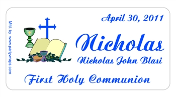 Communion Bible Chalice Cross Label