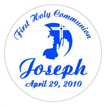 Communion Praying Child Label