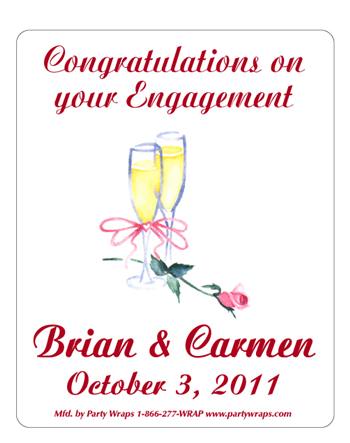 Engagement Champagne Glass with Rose