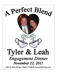 Engagement Coffee Heart Photo Label