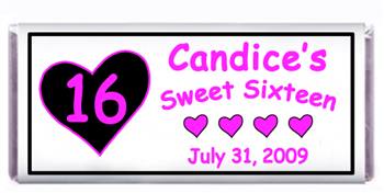 Sweet 16 Heart Candy Bar