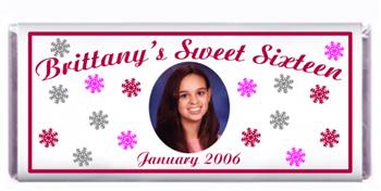 Sweet 16 Snowflakes Photo Candy Bar