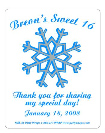 Sweet 16 Snowflakes Label