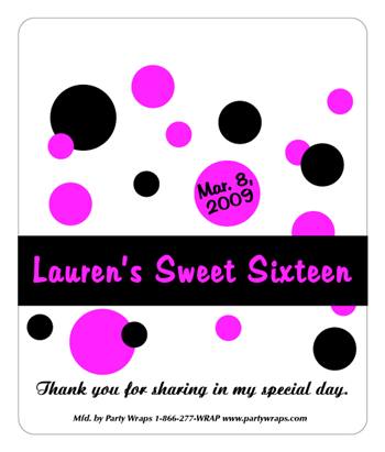 Sweet 16 Polka Dots M&M Tube