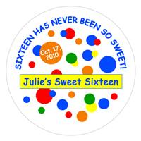 Sweet 16 Polka Dots Label