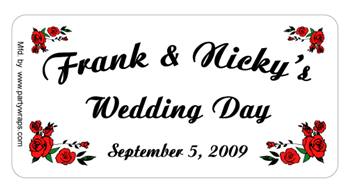 Wedding Rose Corners Label