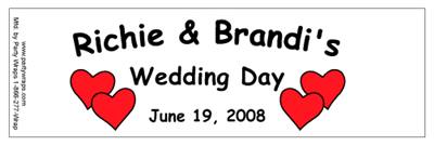 Wedding Double Hearts Water Bottle Labels