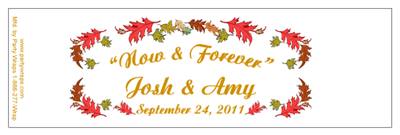 Wedding Fall Leaves Water Bottle Labels