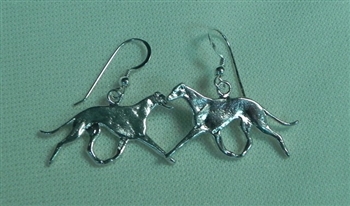 Walking Greyhound Hoop Earrings