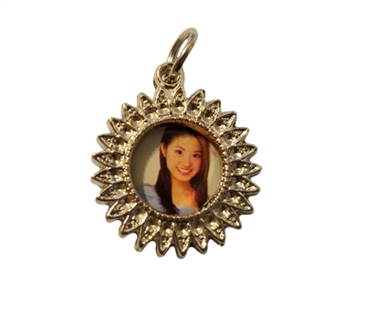 Sun Shaped Photo Picture Frame Charm