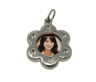 Flower Shaped Photo Picture Frame Charm