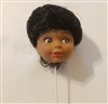 Black Female Vinyl Doll Head Wire Pick