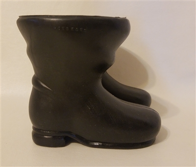 Pair of 3-1/2" Black Plastic Santa Claus Doll Boots