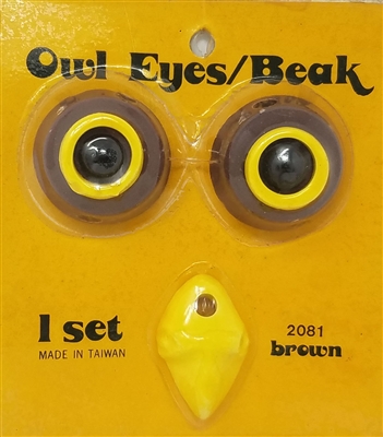 Small Ceramic Owl Eyes & Beak Beads Set