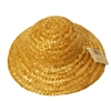 8" Round Natural Straw Sun Hat for Dolls