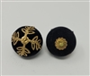 20mm Gold Filigree Capped Black Velvet Beads, 2 ct