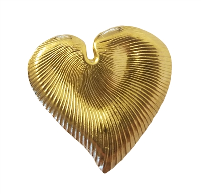 Gold Tone Metal Heart-Shaped Leaf Water Lily Pad Jewelry Findings