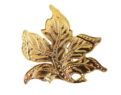 Gold Tone Metal Large Maple Leaf Jewelry Finding