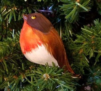 3" Red Breasted Artificial Bird