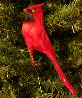 5" Red Cardinal Artificial Bird