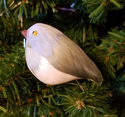 3" Blue Gray Artificial Bird