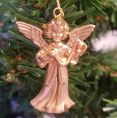 1-1/2" Miniature Gold Plastic Angel Christmas Ornament