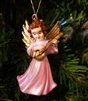 2" Miniature Pink Painted Plastic Angel Christmas Ornament