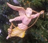 5" Antiqued Plaster Flying Angel Christmas Ornament