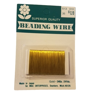 34 Gauge Gold Beading Wire, 24 yards