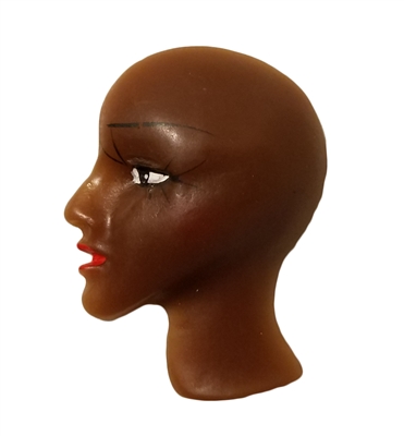 Large Black African American Resin Deco Face Cameo Head