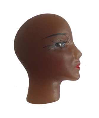 Small Black African American Plastic Face Cameo Head