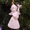 1-1/2" Miniature White Angel with Guitar Christmas Ornament