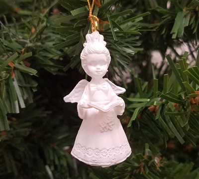 1-1/2" Miniature White Angel with Hymnal Christmas Ornament