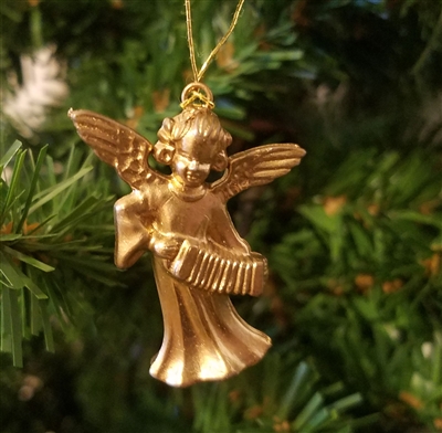 1-3/8" Miniature Angel with Accordion Christmas Ornament