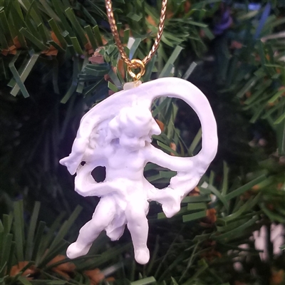 1-1/2" White Resin Angel Christmas Ornament