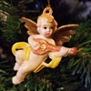 2-1/2" Antiqued Plaster Cherub Angel Christmas Ornament